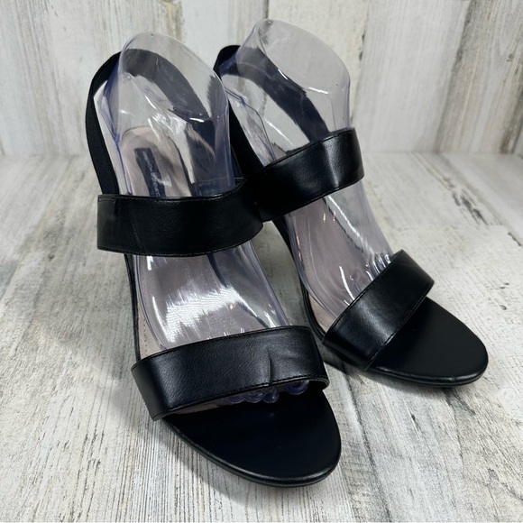 French Connection Classic Black Block Heel Sandals - Picture 4 of 9